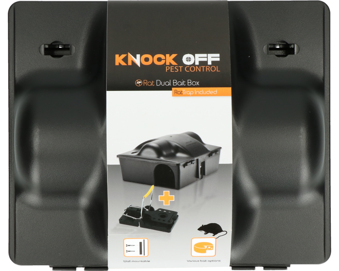 Knock Off Feed Box Rat / Souris Appât double incl. Pince à rat main product photo
