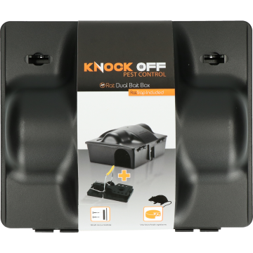 Knock Off Feed Box Rat / Souris Appât double incl. Pince à rat