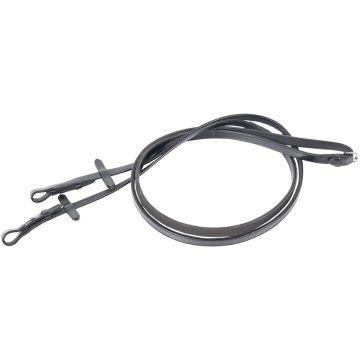 Harry's Horse Rênes, cuir doublé de caoutchouc Cob Noir