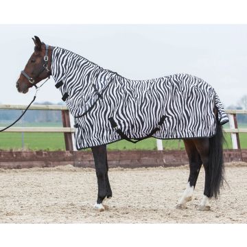 Harry's Horse Couverture anti-mouches avec col amovible zèbre