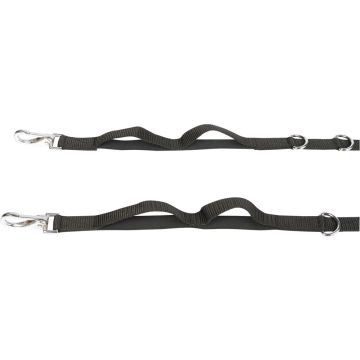 Harry's Horse Rênes fixes réglables avec élastique Shetland Noir
